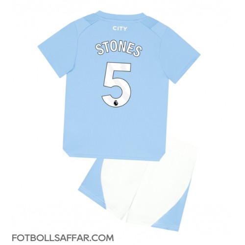 Manchester City John Stones #5 Hemmadräkt Barn 2023-24 Kortärmad (+ Korta byxor)